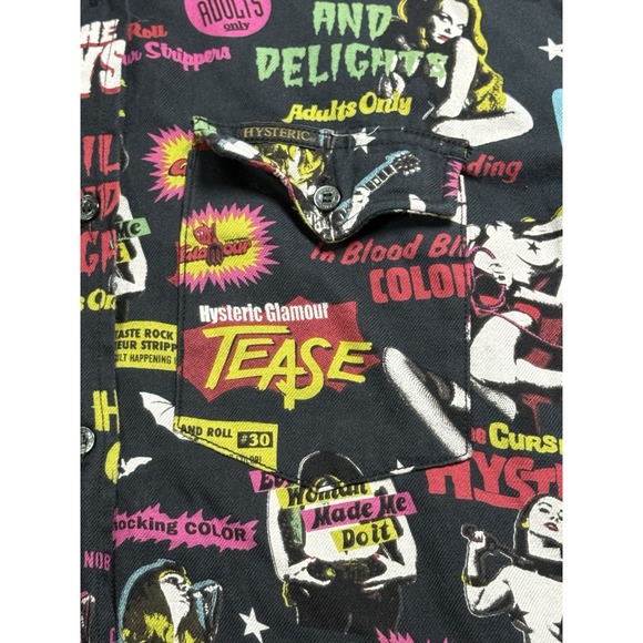 Hysteric Glamour Button Up Retro Horror/Exploitation Print One Size - Picture 5 of 10